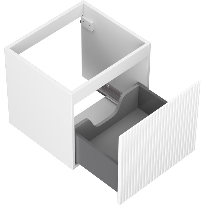 Mexen Rivel шкаф за баня под умивалник 50 см, 1 чекмедже, оребрена, бяла мат - 91A20-05047-1-BF01
