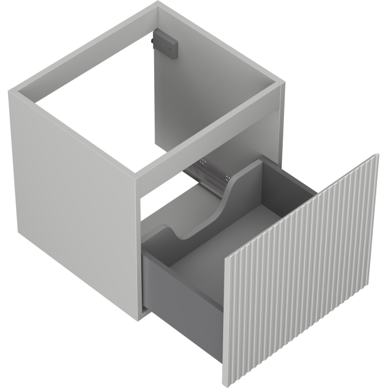 Mexen Rivel баня шкаф за мивка 50 см, 1 чекмедже, с оребрена структура, сив мат - 91A20-05047-1-BF62