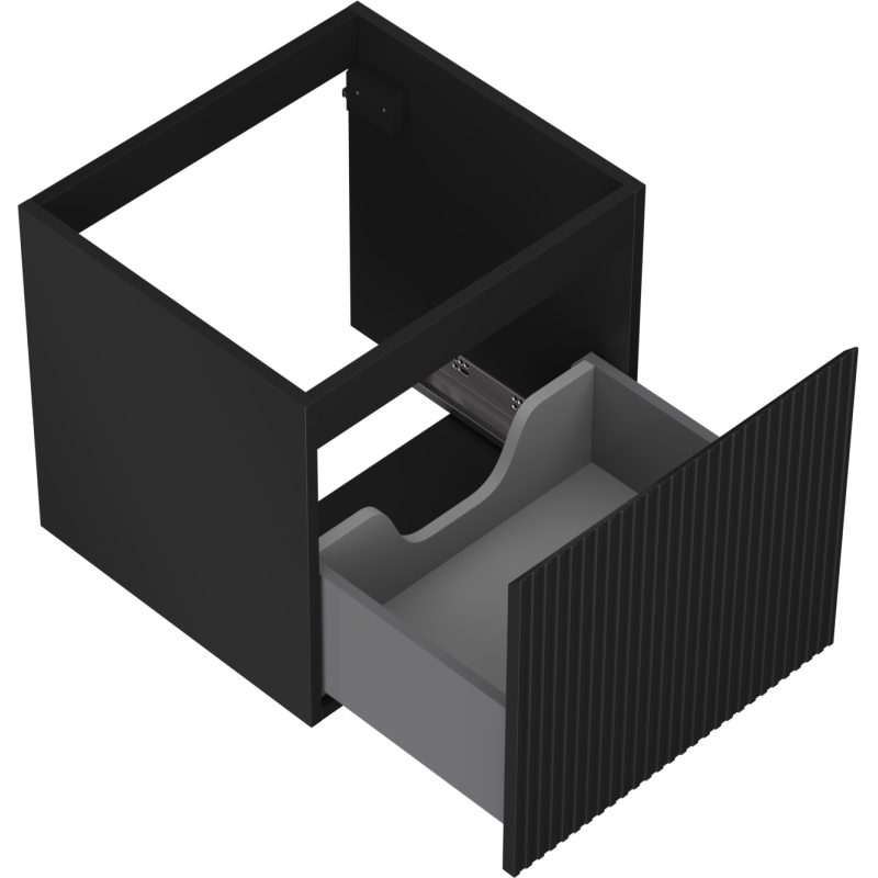 Mexen Rivel шкаф за баня за мивка 50 см, 1 чекмедже, оребрен, черен мат - 91A20-05047-1-BF71