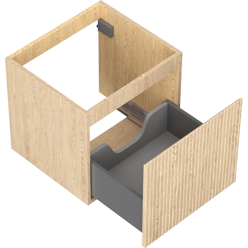 Mexen Rivel шкаф за баня под мивка 50 см, 1 чекмедже, гофриран, дъб - 91A20-05047-1-BF81