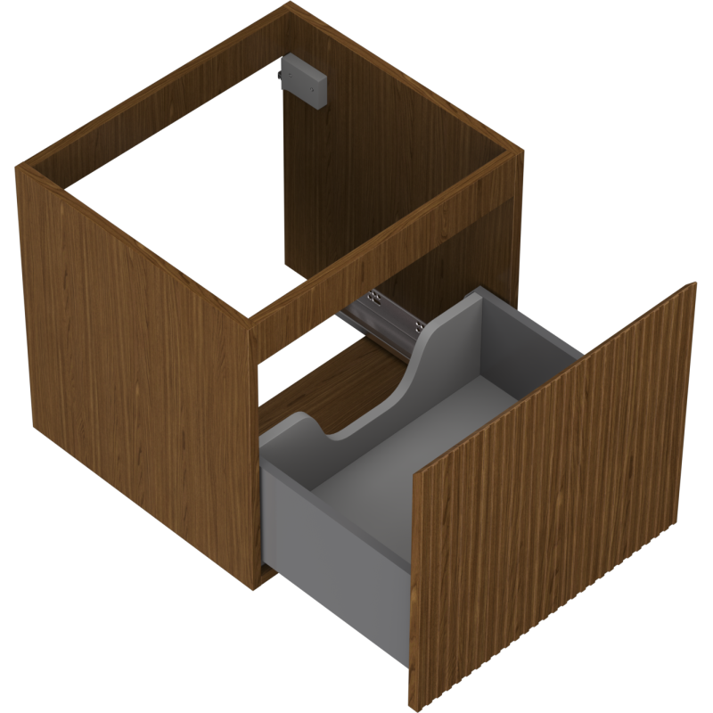 Mexen Rivel шкаф за баня под мивка 50 см, 1 чекмедже, оребрен , орех - 91A20-05047-1-BF86