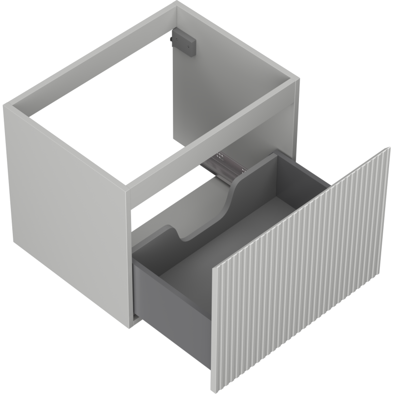 Mexen Rivel шкаф за баня под умивалник 60 см, 1 чекмедже, оребрен, сив мат