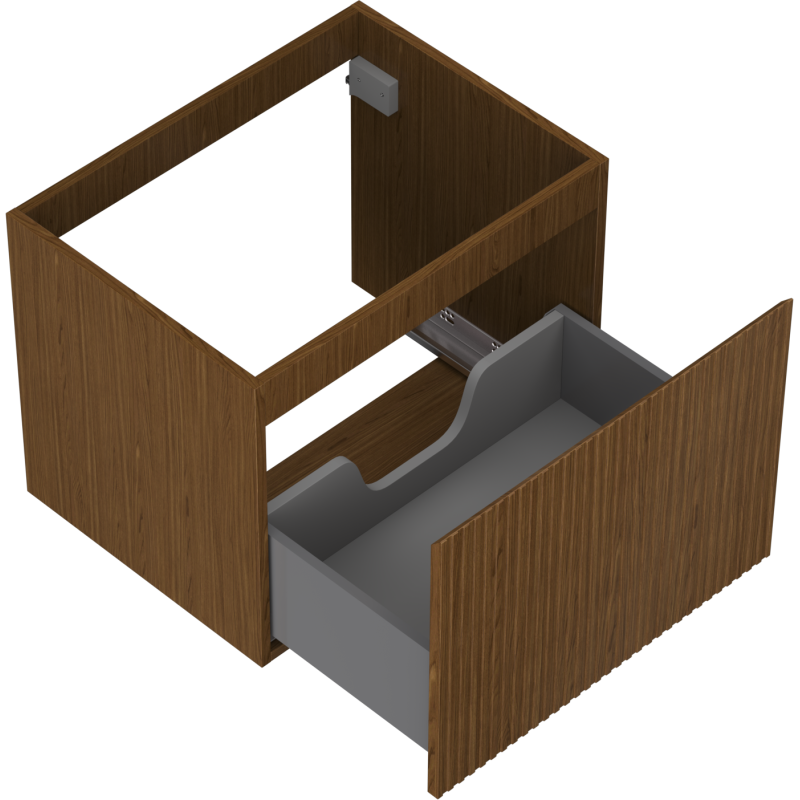 Mexen Rivel шкаф за баня под мивка 60 см, 1 чекмедже, оребрена, орех - 91A20-06047-1-BF86