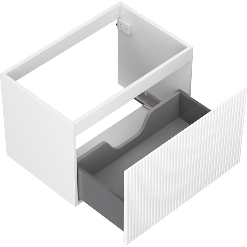 Mexen Rivel баня шкаф под мивка 70 см, 1 чекмедже, рифлен, мат бял - 91A20-07047-1-BF01