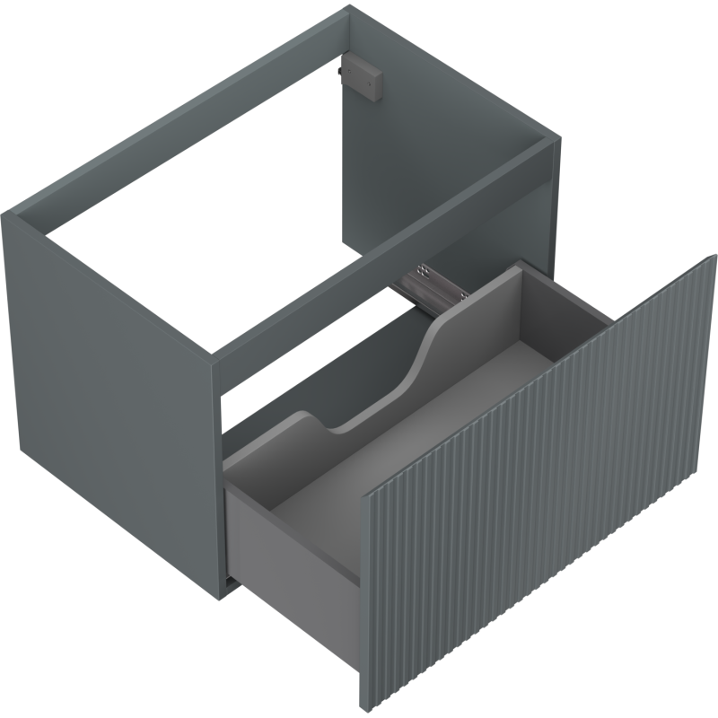 Mexen Rivel шкаф за баня 70 см, 1 чекмедже, оребрен, графит мат - 91A20-07047-1-BF66