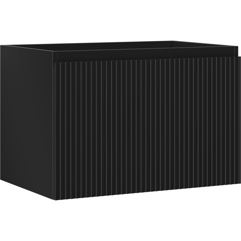 Mexen Rivel шкаф за баня с мивка 70 см, 1 чекмедже, оребрен, черен мат