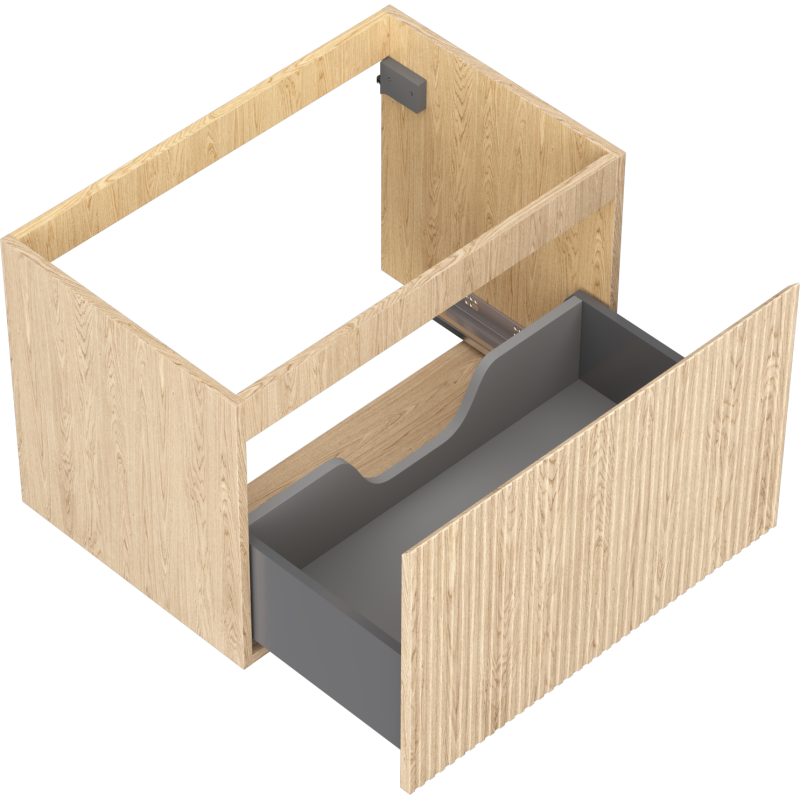 Mexen Rivel шкафче за баня под мивка 70 см, 1 чекмедже, гофрирано, дъб - 91A20-07047-1-BF81