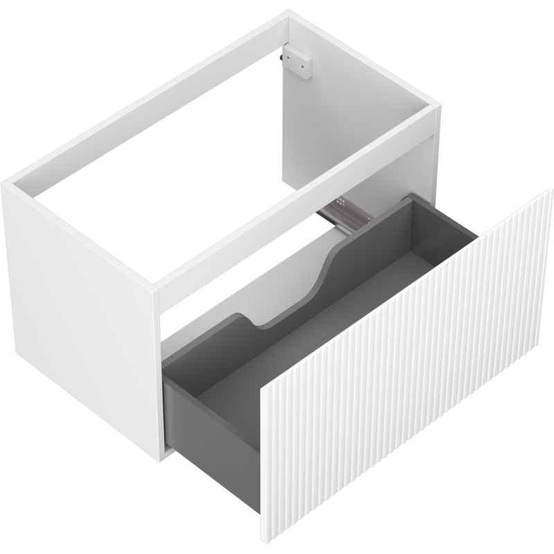 Mexen Rivel шкаф за баня под умивалник 80 см, 1 чекмедже, оребрен , бял мат