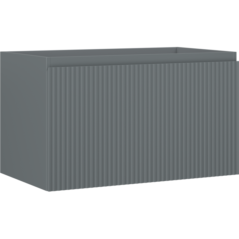 Mexen Rivel шкафче за баня под мивка 80 см, 1 чекмедже, оребрено, графит мат - 91A20-08047-1-BF66