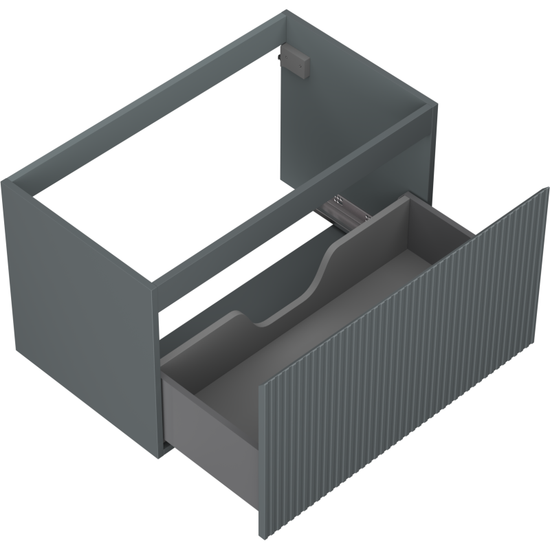 Mexen Rivel шкафче за баня под мивка 80 см, 1 чекмедже, оребрено, графит мат - 91A20-08047-1-BF66