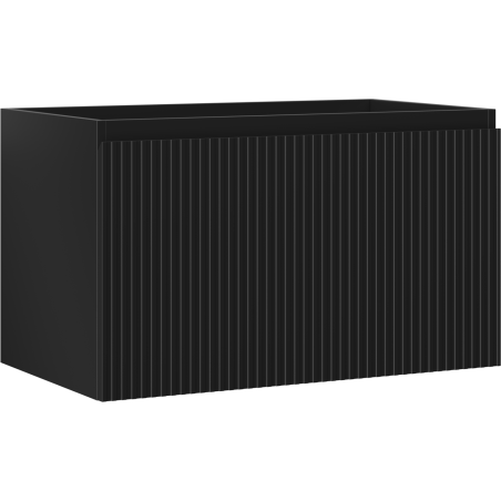 Mexen Rivel шкаф за баня под мивка 80 см, 1 чекмедже, оребрен, черен мат