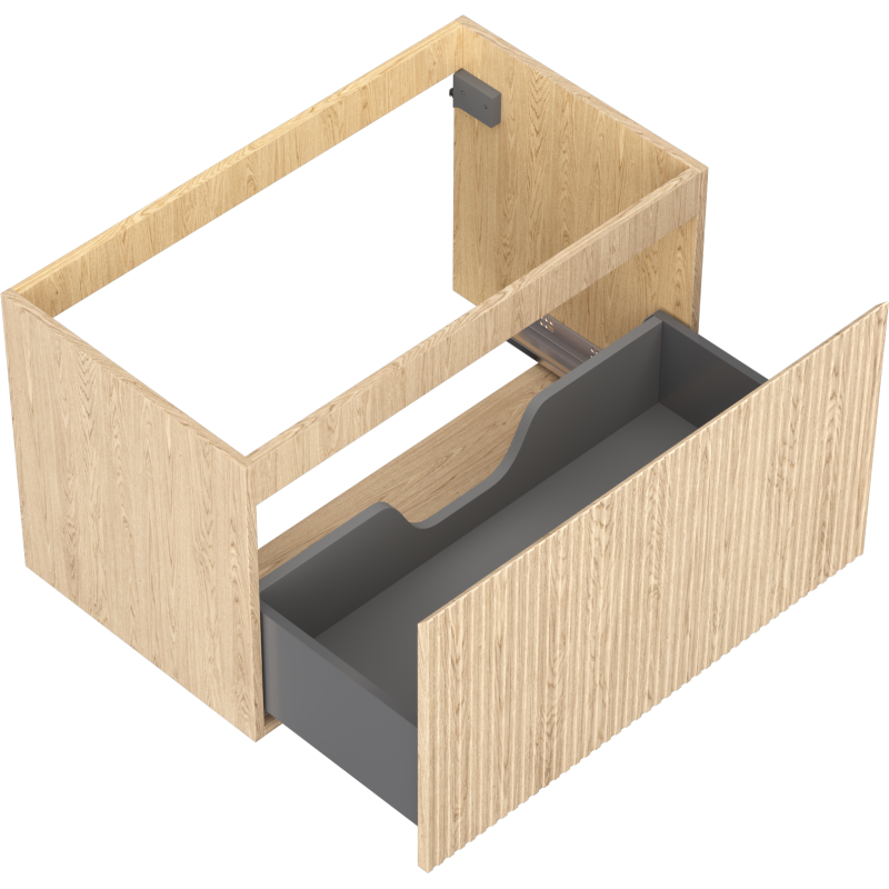 Mexen Rivel баня шкаф под умивалник 80 см, 1 чекмедже, оребрен, дъб - 91A20-08047-1-BF81