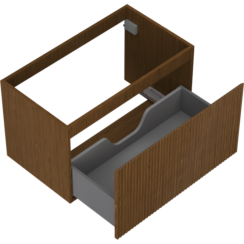 Mexen Rivel шкаф за баня под умивалник 80 см, 1 чекмедже, релефна, орех - 91A20-08047-1-BF86
