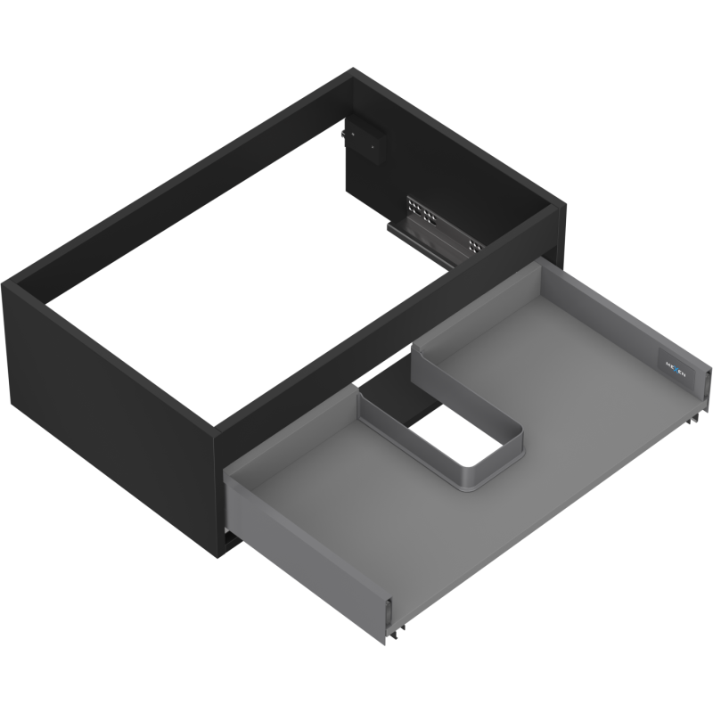 Mexen Box-A корпус шкаф под умивалник 70 см, 1 чекмедже, черен мат - 91AX0-0700-235-1-71