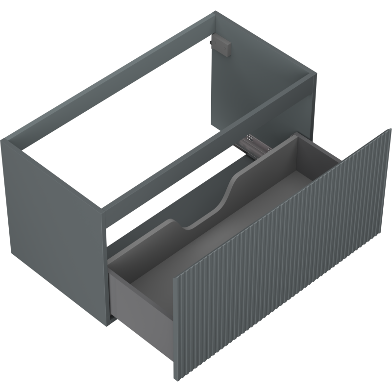 Mexen Rivel шкаф за баня за мивка 90 см, 1 чекмедже, набразден, сив мат - 91A20-09047-1-BF66