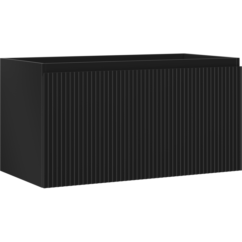 Mexen Rivel шкаф за баня под умивалник 90 см, 1 чекмедже, рифлено, черно мат - 91A20-09047-1-BF71