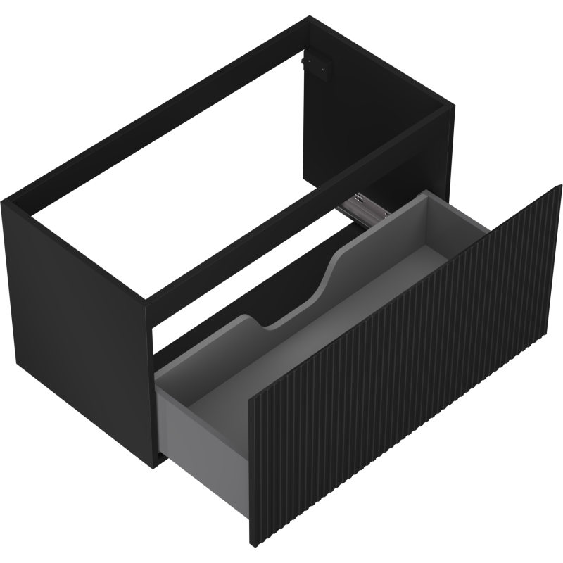 Mexen Rivel шкаф за баня под умивалник 90 см, 1 чекмедже, рифлено, черно мат - 91A20-09047-1-BF71