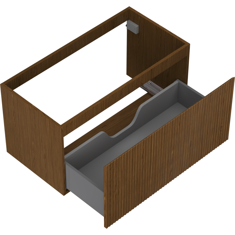 Mexen Rivel шкаф за баня под мивка 90 см, 1 чекмедже, рифлен, орех - 91A20-09047-1-BF86