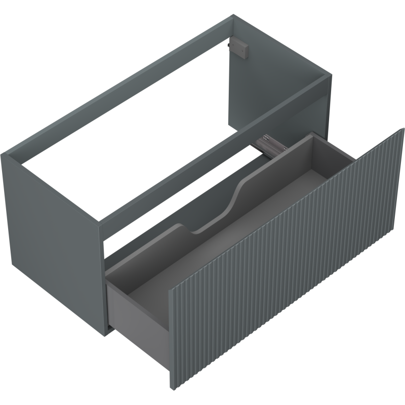 Mexen Rivel баня шкаф под мивка 100 см, 1 чекмедже, рифловано, графит мат - 91A20-10047-1-BF66