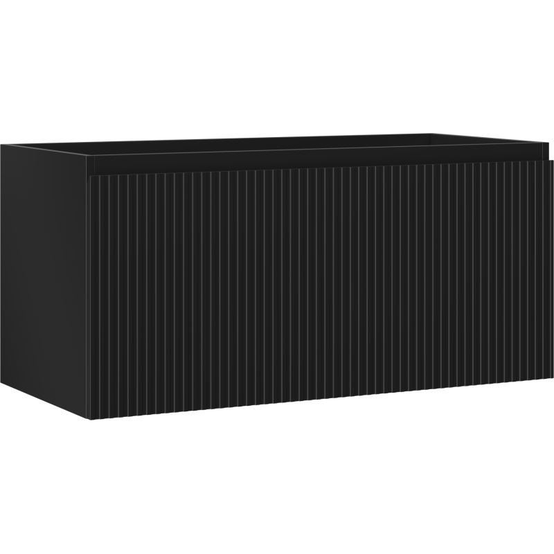 Mexen Rivel шкаф за баня за мивка 100 см, 1 чекмедже, рифлено, черно мат - 91A20-10047-1-BF71