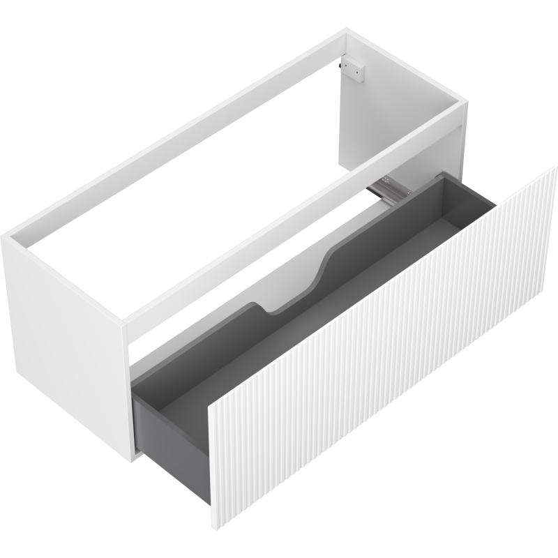 Mexen Rivel шкаф за баня под мивка 120 см, 1 чекмедже, набразден, бял мат