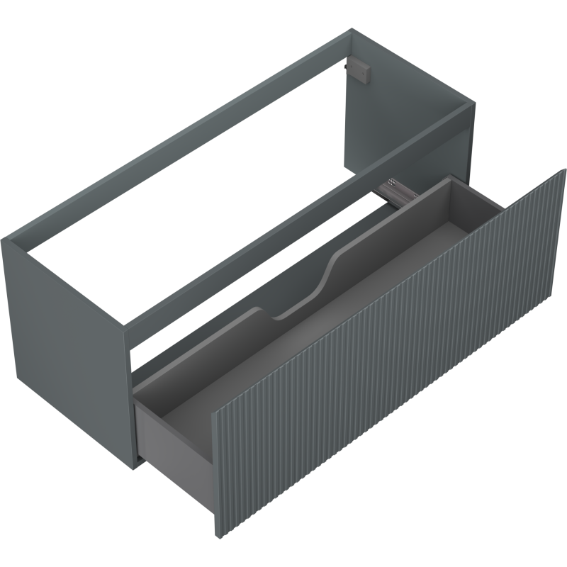 Mexen Rivel шкафче за баня под мивка 120 см, 1 чекмедже, оребрено, графит мат