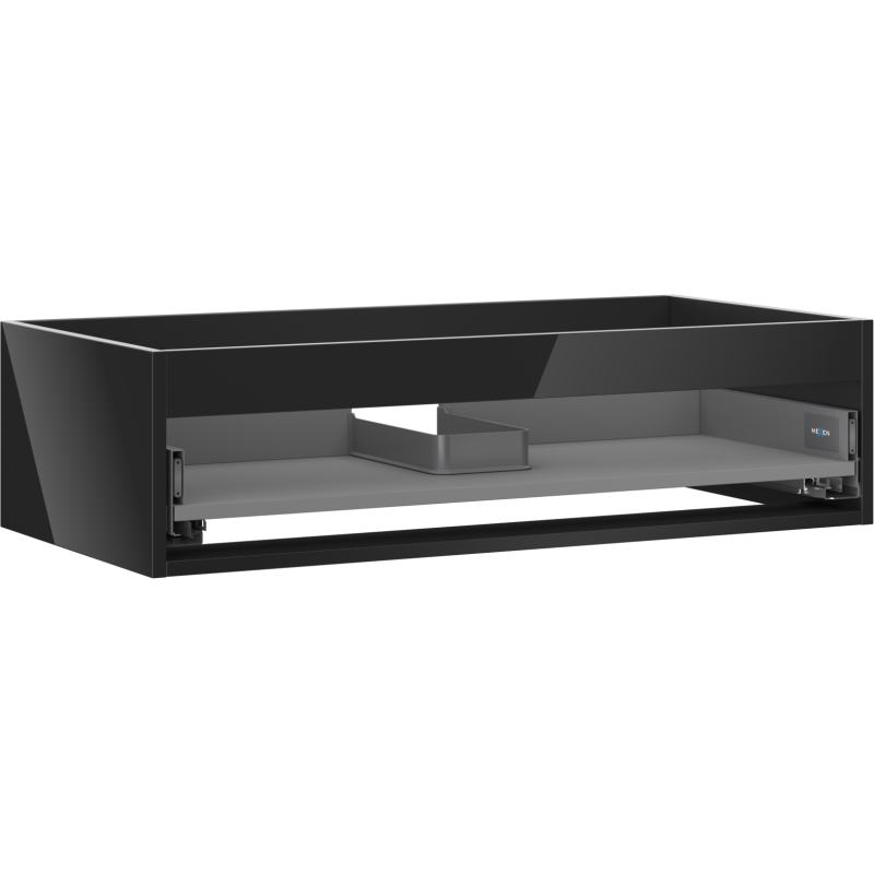 Mexen Box-A корпус на шкаф за мивка 90 см, 1 чекмедже, черен гланц - 91AX0-0900-235-1-70