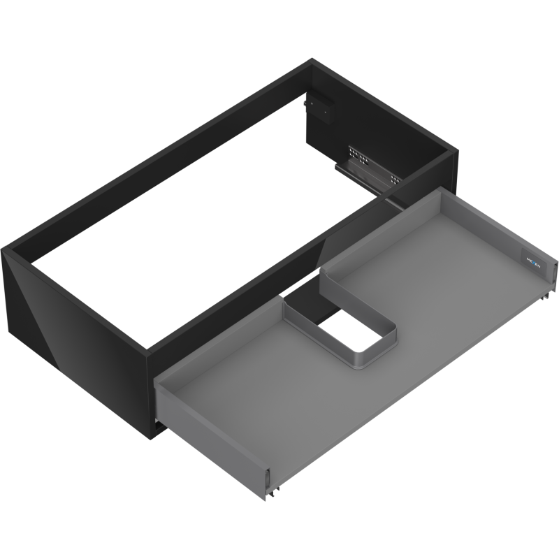 Mexen Box-A корпус на шкаф за мивка 90 см, 1 чекмедже, черен гланц - 91AX0-0900-235-1-70