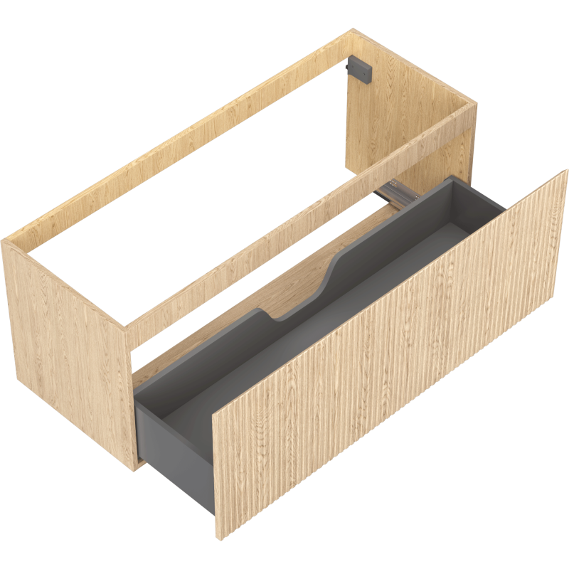 Mexen Rivel шкафче за баня под мивка 120 см, 1 чекмедже, гофрирано, дъб - 91A20-12047-1-BF81