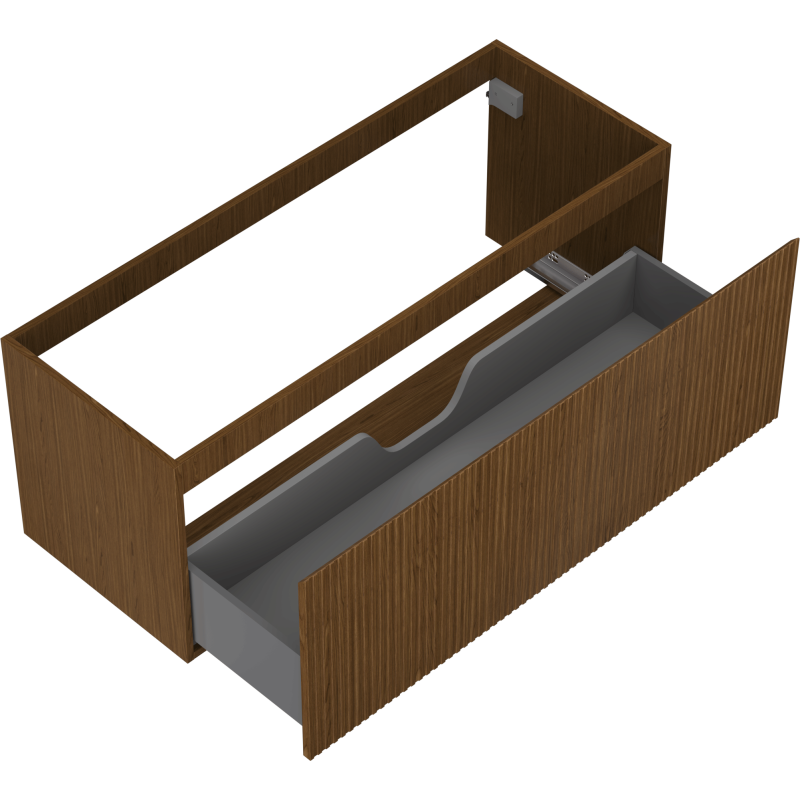 Mexen Rivel шкафче за баня под умивалник 120 см, 1 чекмедже, с оребряване, орех