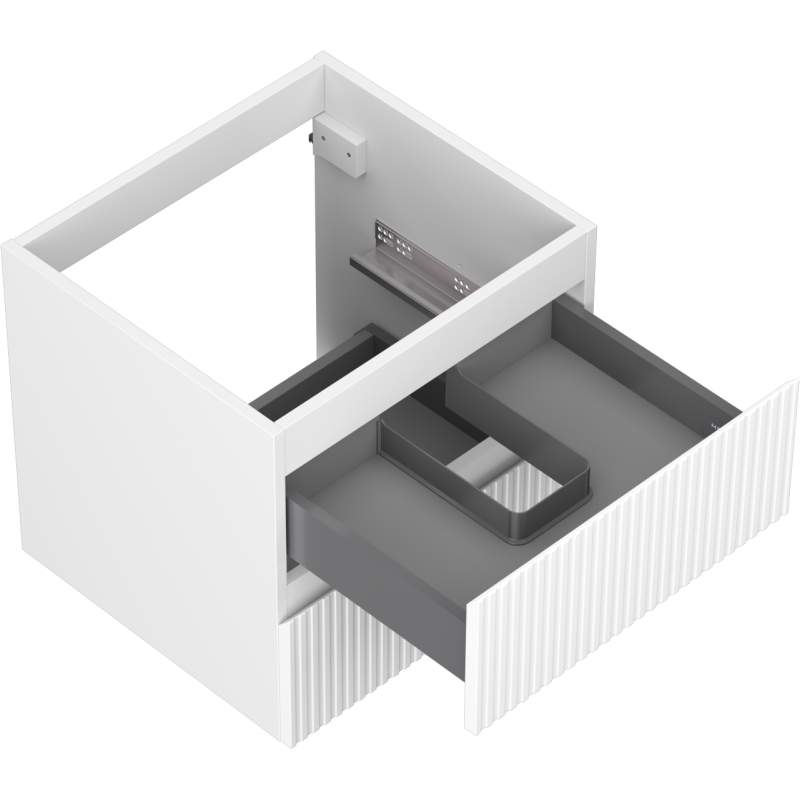 Mexen Rivel баня за мивка 50 см, 2 чекмеджета, релефна, бял мат - 91A20-05047-2-BFF01