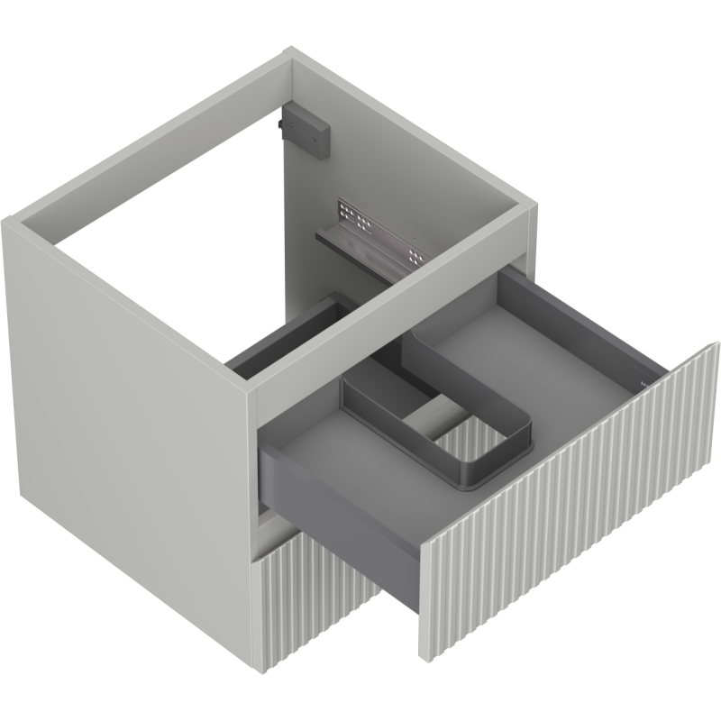 Mexen Rivel шкаф за баня под мивка 50 см, 2 чекмеджета, оребрена, сива матова - 91A20-05047-2-BFF62
