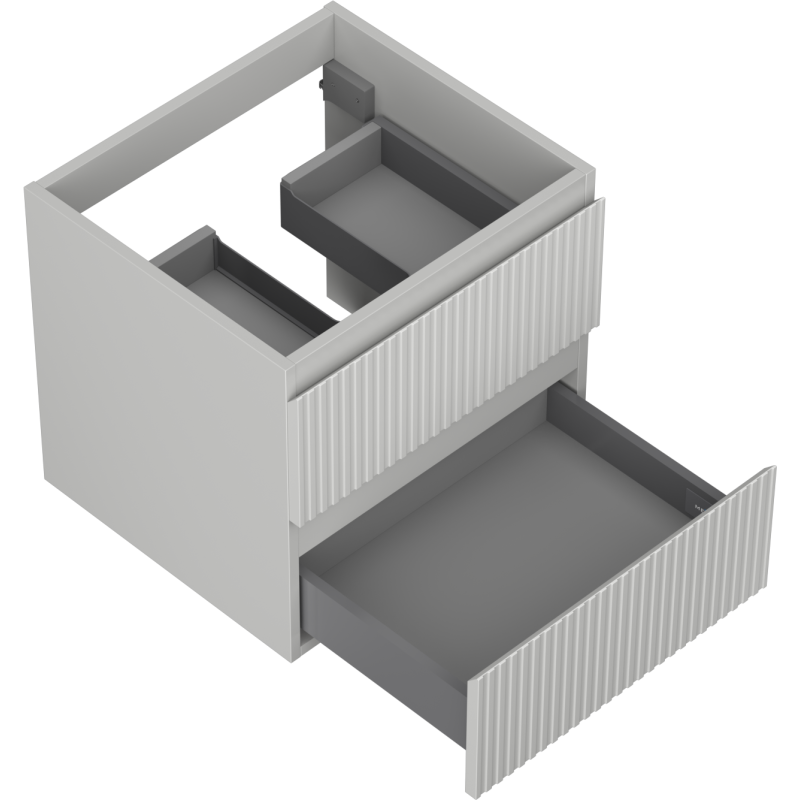 Mexen Rivel шкаф за баня под мивка 50 см, 2 чекмеджета, оребрена, сива матова - 91A20-05047-2-BFF62