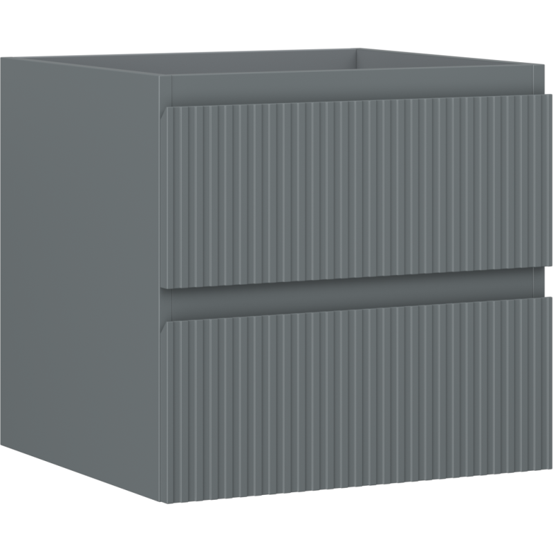 Mexen Rivel шкаф за баня под мивка 50 см, 2 чекмеджета, оребрена, графит мат - 91A20-05047-2-BFF66