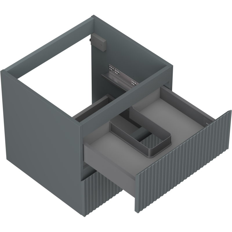 Mexen Rivel шкаф за баня под мивка 50 см, 2 чекмеджета, оребрена, графит мат - 91A20-05047-2-BFF66