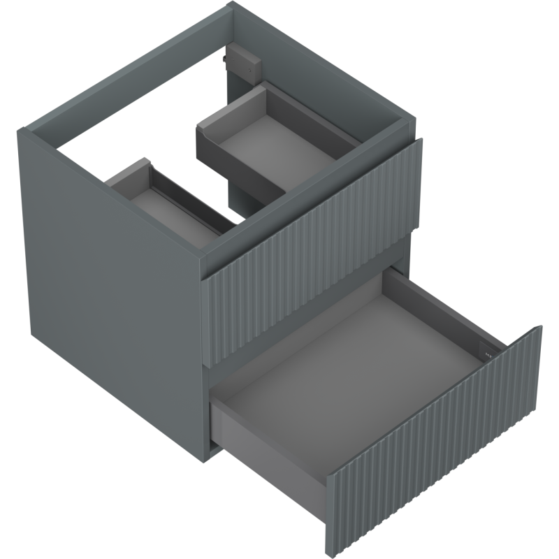Mexen Rivel шкаф за баня под мивка 50 см, 2 чекмеджета, оребрена, графит мат - 91A20-05047-2-BFF66