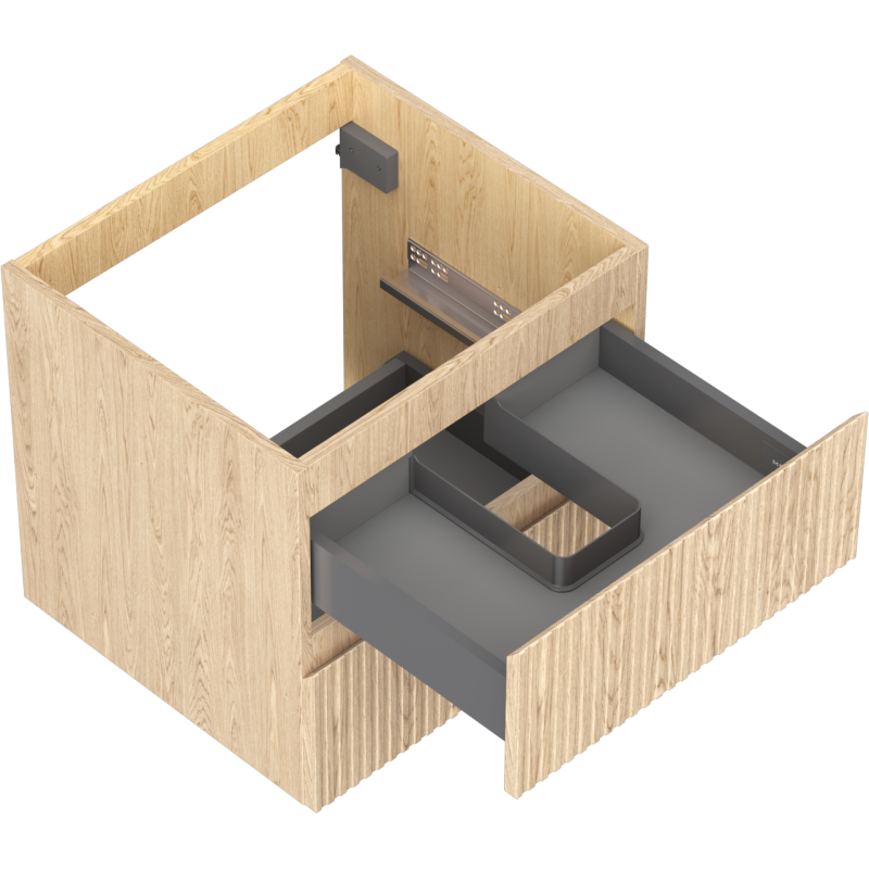 Mexen Rivel шкаф за баня под мивка 50 см, 2 чекмеджета, релефен, дъб