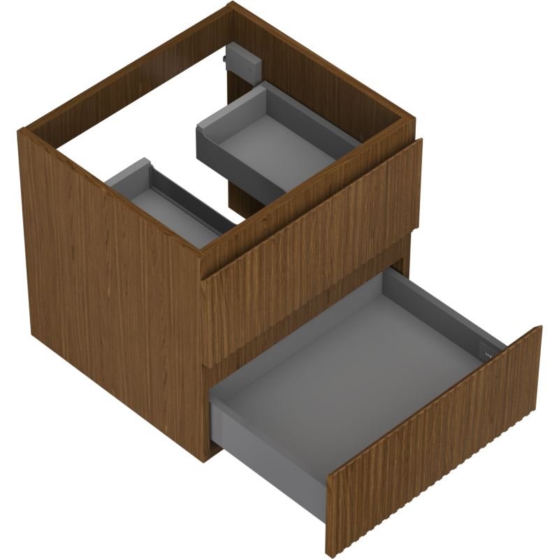 Mexen Rivel шкаф за баня под умивалник 50 см, 2 чекмеджета, орехова текстура - 91A20-05047-2-BFF86