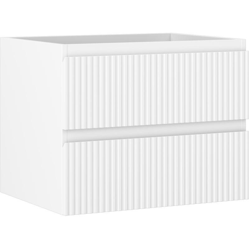 Mexen Rivel шкаф за баня под мивка 60 см, 2 чекмеджета, оребрена, матово бяло - 91A20-06047-2-BFF01