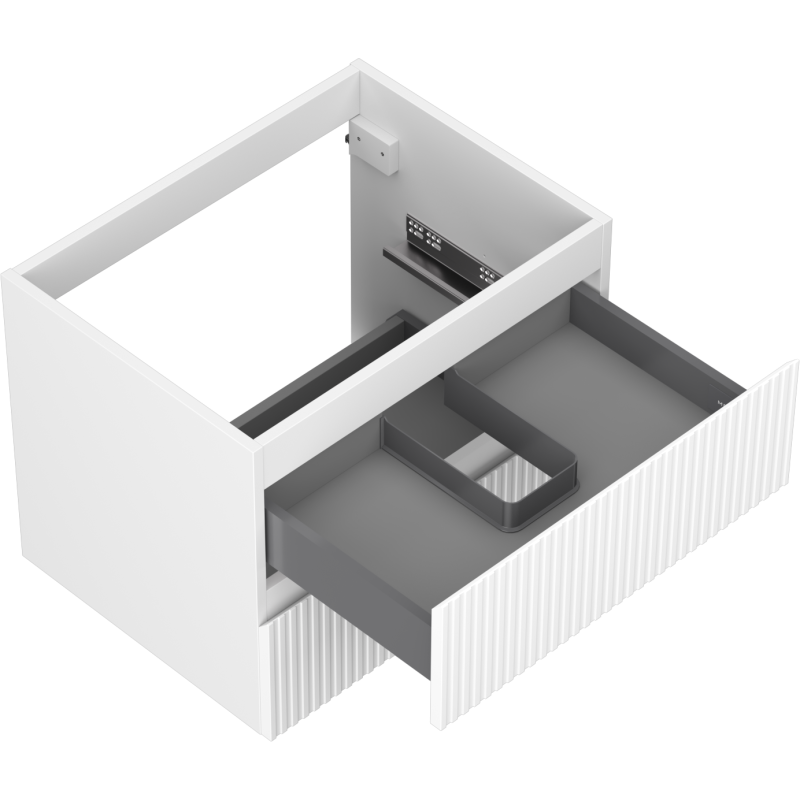 Mexen Rivel шкаф за баня под мивка 60 см, 2 чекмеджета, оребрена, матово бяло - 91A20-06047-2-BFF01