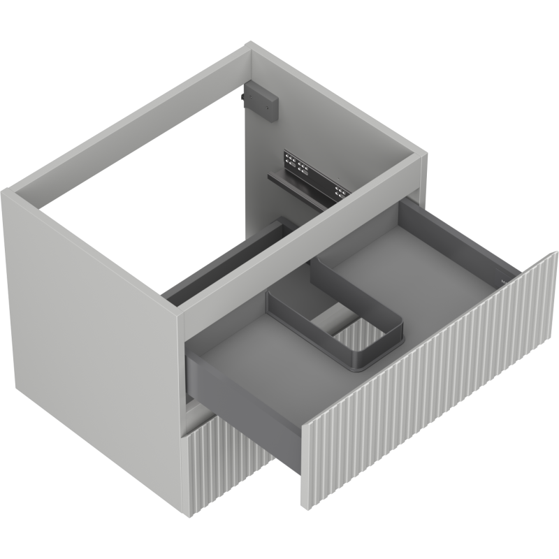 Mexen Rivel шкаф за баня под мивка 60 см, 2 чекмеджета, оребрен, сив мат - 91A20-06047-2-BFF62