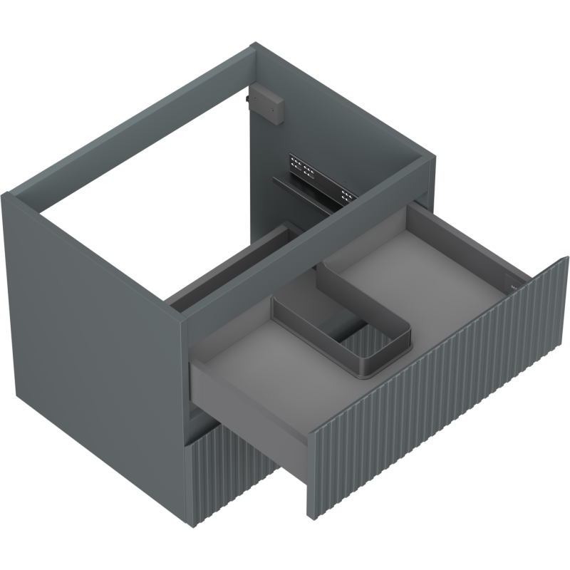 Mexen Rivel шкаф за баня под мивка 60 см, 2 чекмеджета, оребрена, графит мат - 91A20-06047-2-BFF66