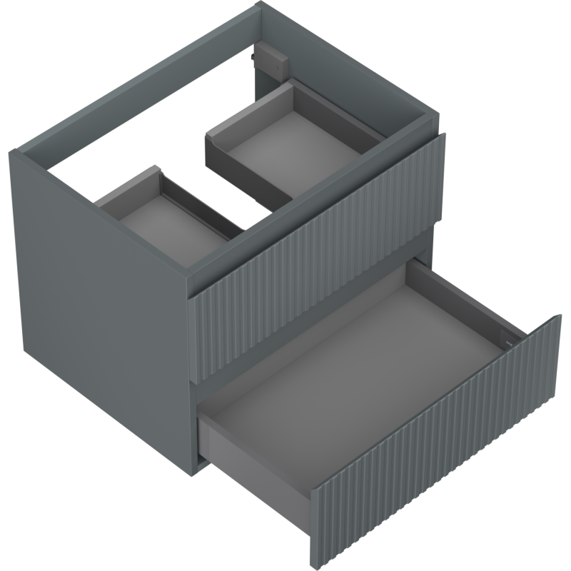 Mexen Rivel шкаф за баня под мивка 60 см, 2 чекмеджета, оребрена, графит мат - 91A20-06047-2-BFF66