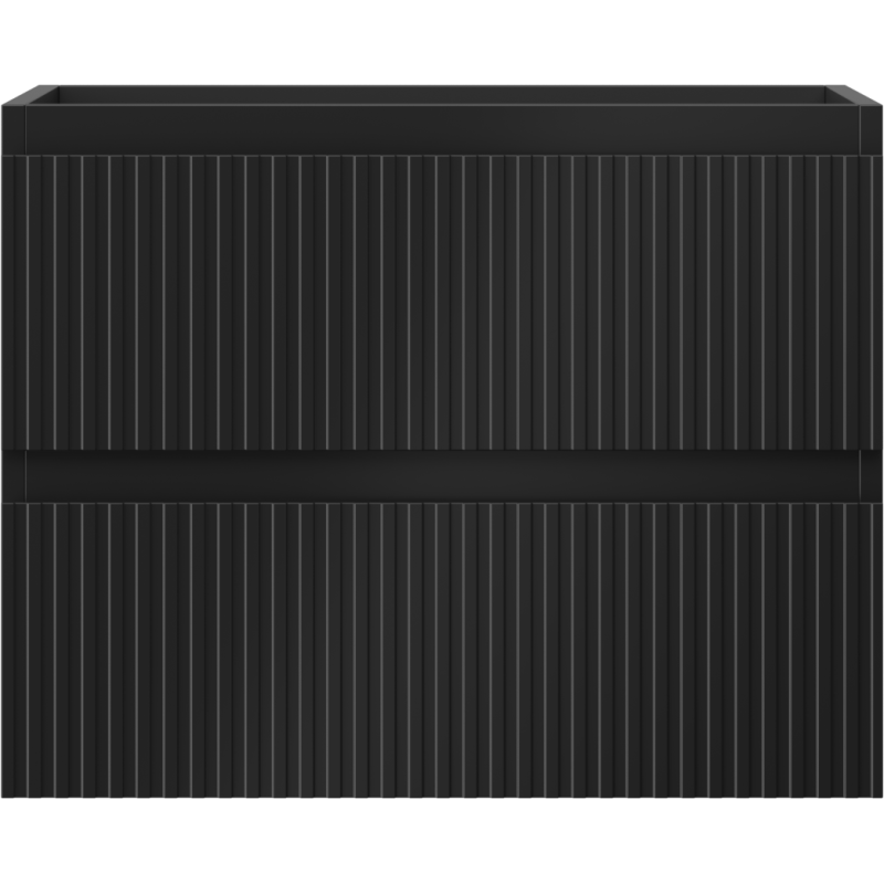 Mexen Rivel шкаф за баня под мивка 60 см, 2 чекмеджета, ребрист, черен мат - 91A20-06047-2-BFF71
