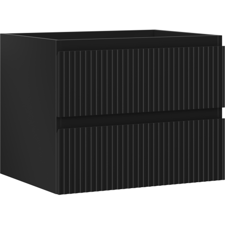 Mexen Rivel шкаф за баня под мивка 60 см, 2 чекмеджета, ребрист, черен мат - 91A20-06047-2-BFF71