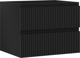 Mexen Rivel шкаф за баня под мивка 60 см, 2 чекмеджета, ребрист, черен мат - 91A20-06047-2-BFF71