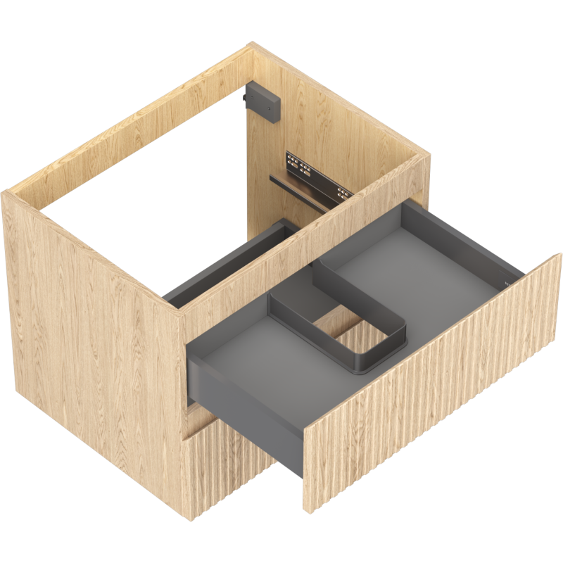 Mexen Rivel шкаф за баня под умивалник 60 см, 2 чекмеджета, рифелован, дъб - 91A20-06047-2-BFF81