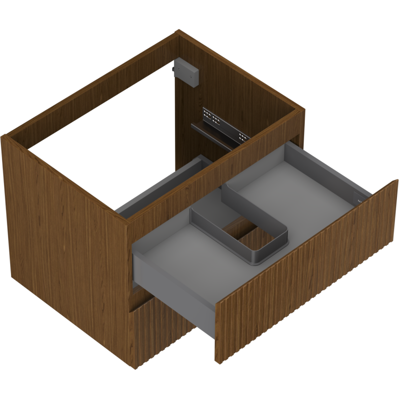 Mexen Rivel шкаф за баня под мивка 60 cm, 2 чекмеджета, рифеловано, орех - 91A20-06047-2-BFF86