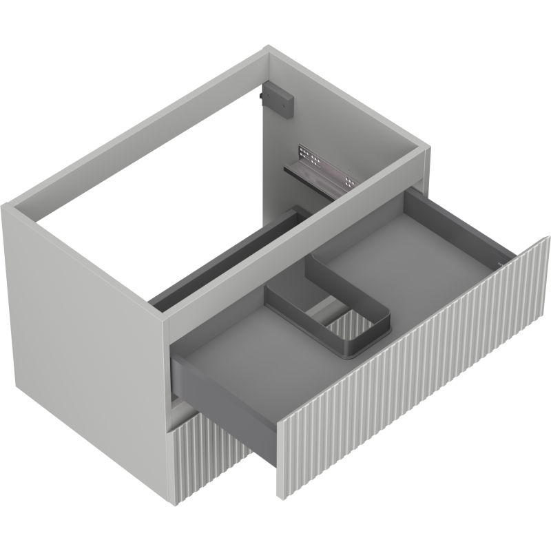 Mexen Rivel шкаф за баня под мивка 70 см, 2 чекмеджета, рифел, сив мат