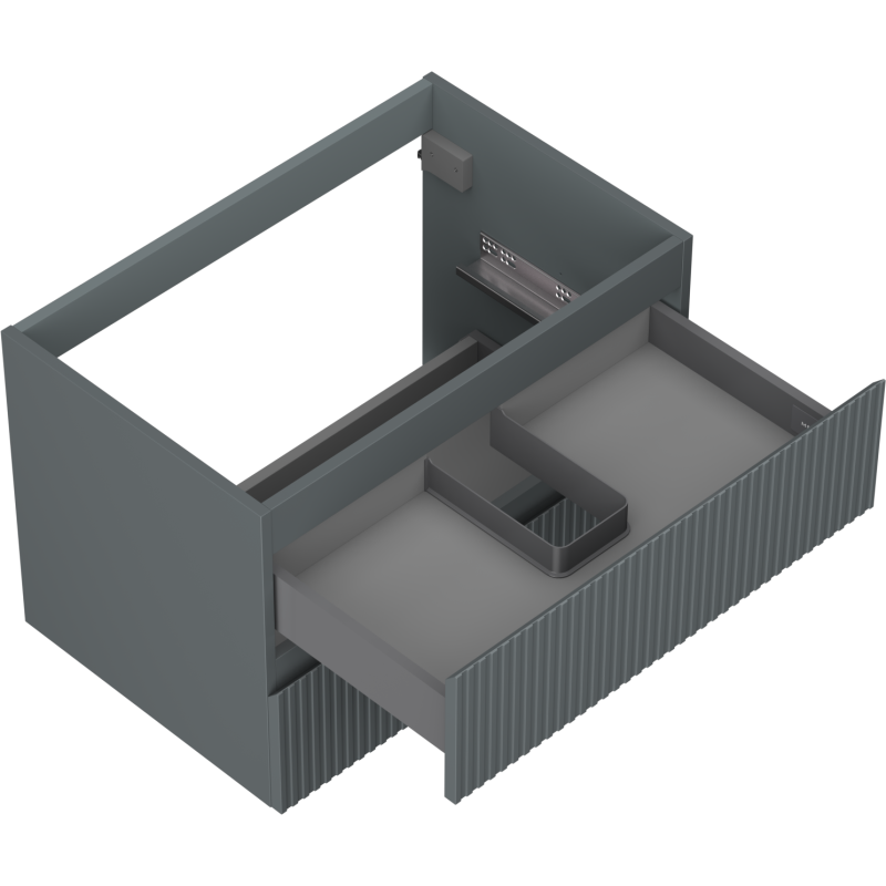 Mexen Rivel шкаф за баня под мивка 70 см, 2 чекмеджета, набразден, графит мат - 91A20-07047-2-BFF66